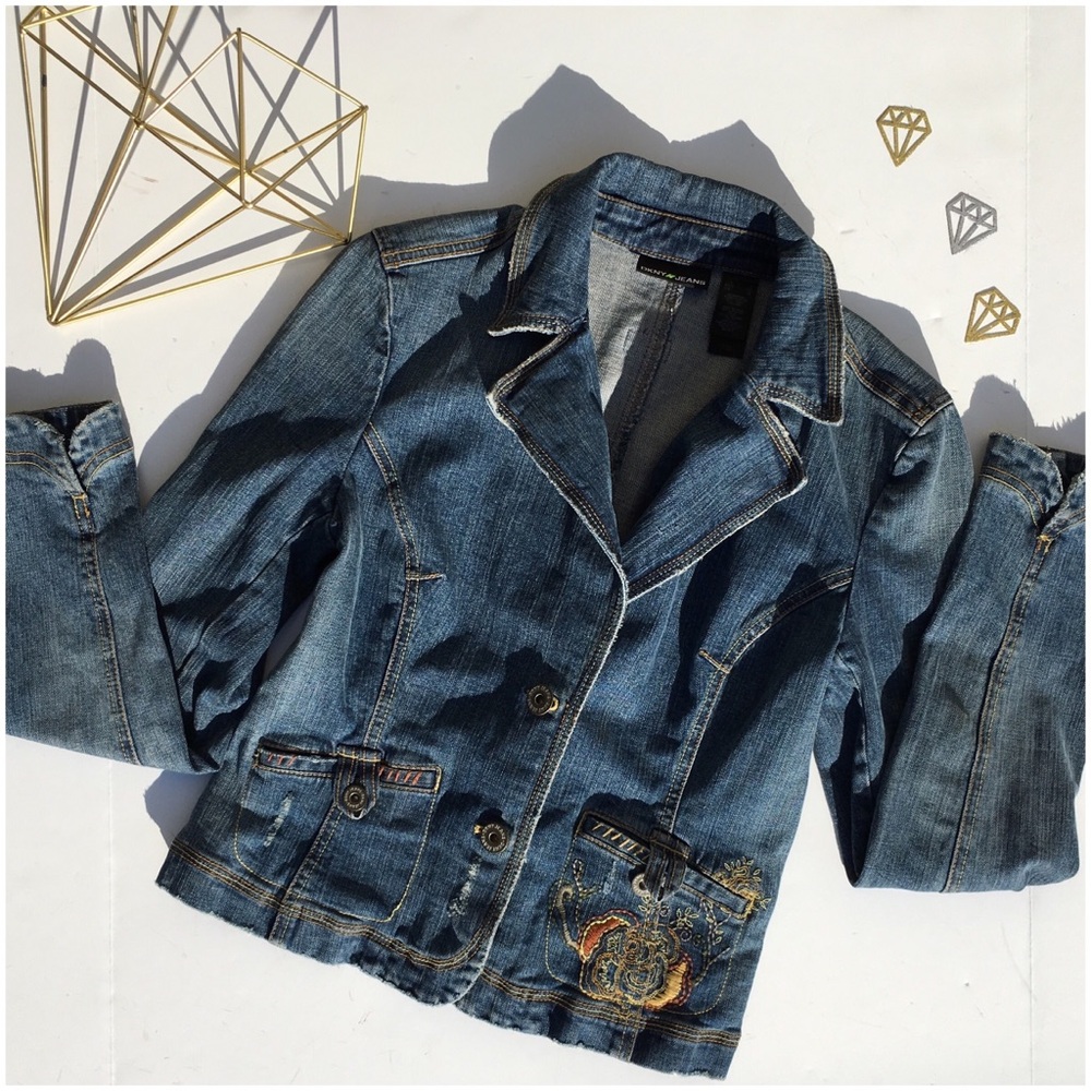 DKNY Jeans Embroidered Jean Jacket